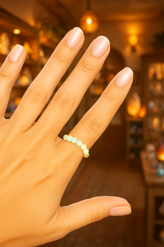 Yellow Calcite Bead Ring