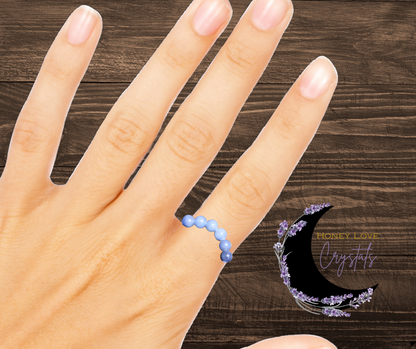 Blue Aventurine Bead Ring