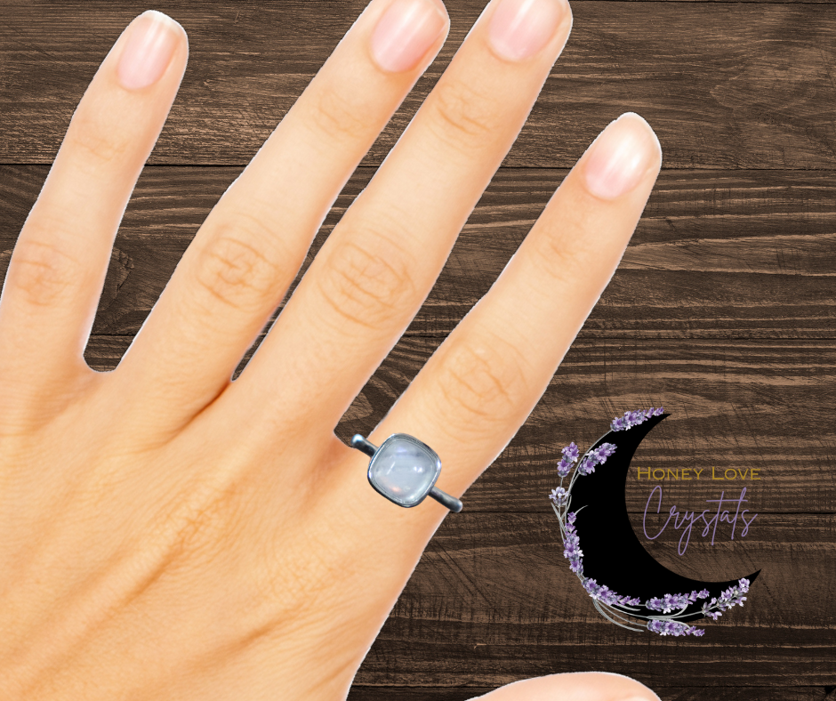 Rainbow Moonstone Ring (Adjustable)