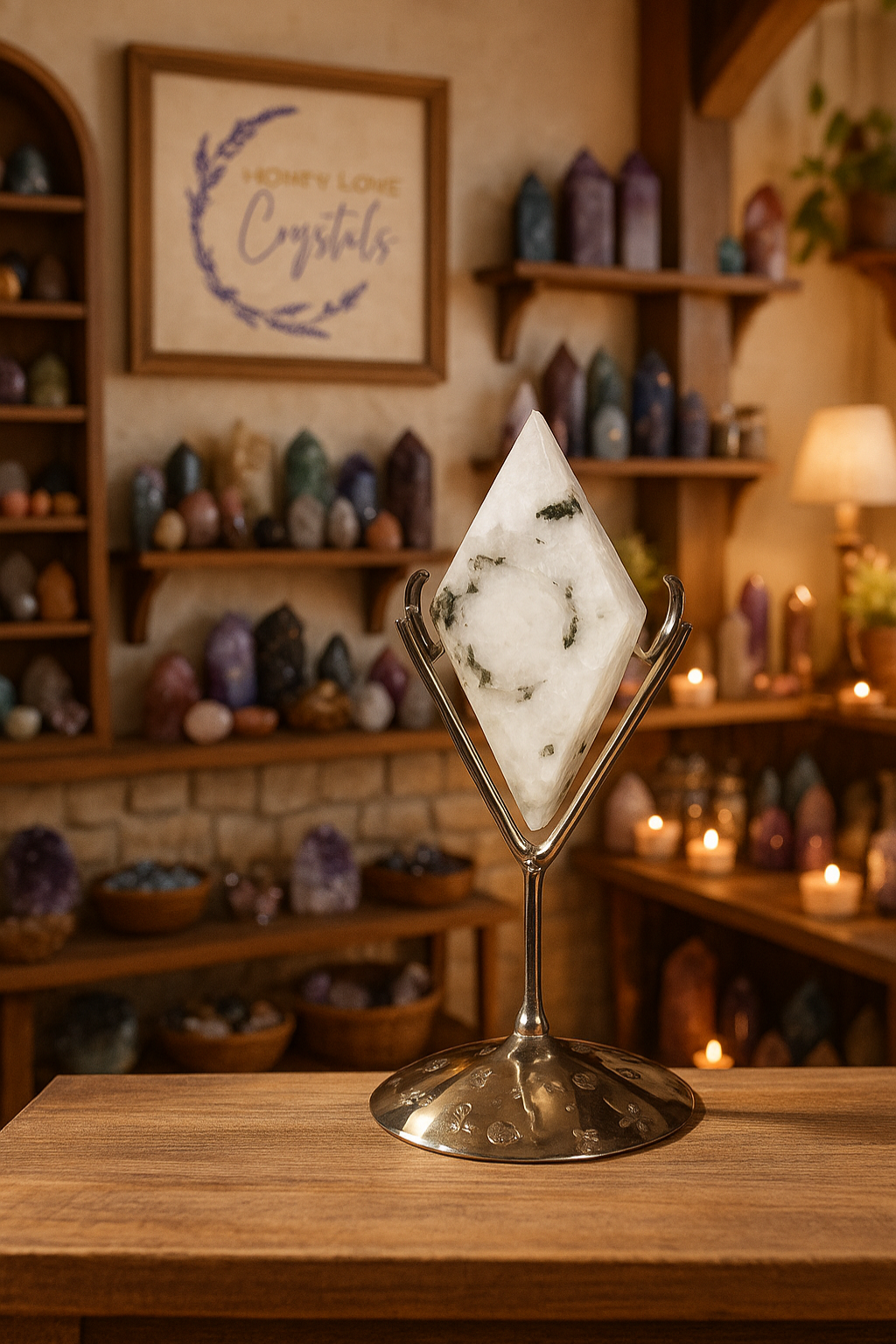 Rainbow Moonstone Diamond (Stand Included)