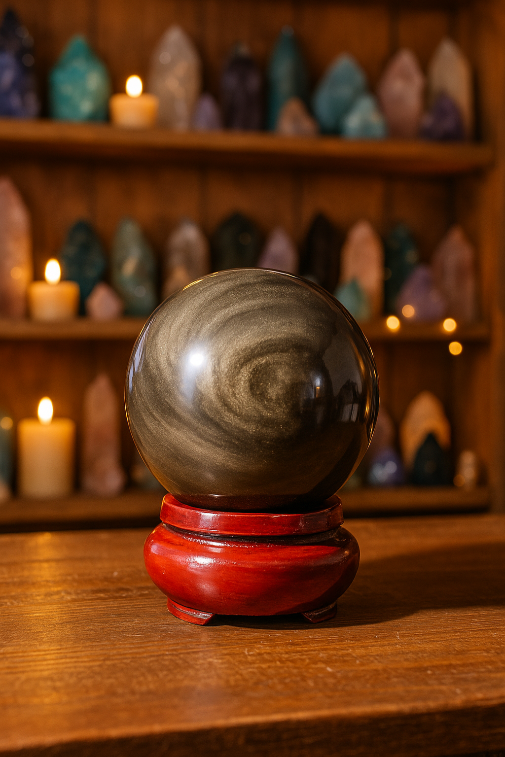 Silver Sheen Obsidian Sphere