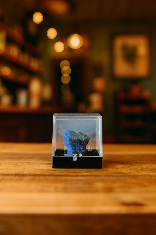 Azurite Specimen in Display Case