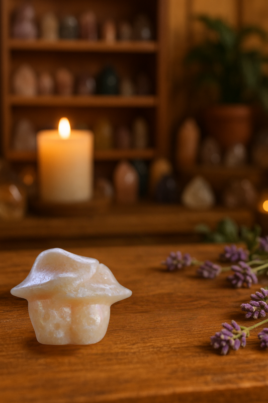 Peach Calcite Mushroom