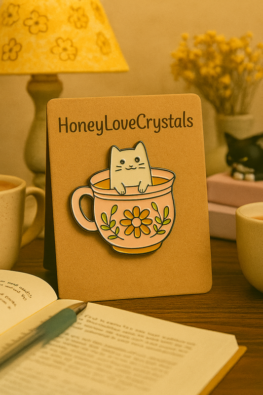 “Cat in a Cup” Enamel Pin