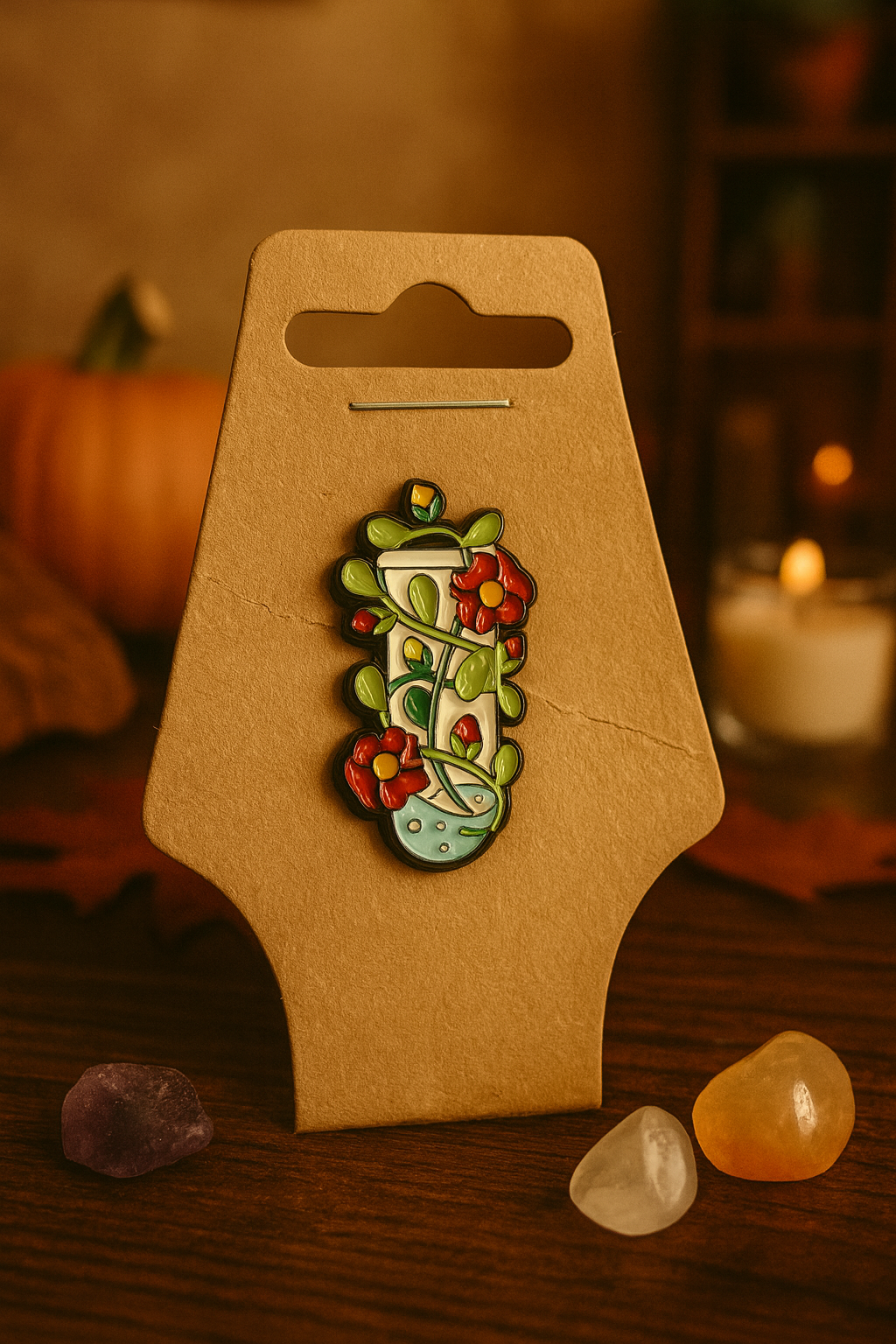Autumn Flora Vial Enamel Pin