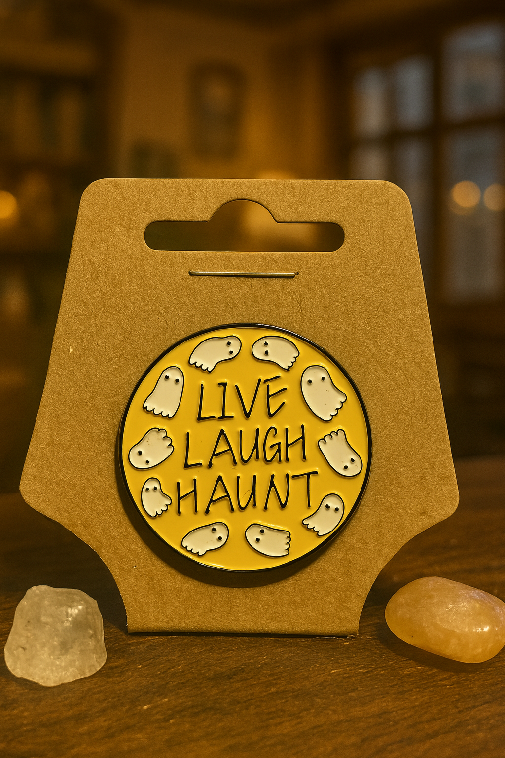 “Live Laugh Haunt” Enamel Pin